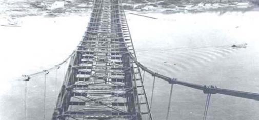 Divulgação Governo SC: Ponte Hercílio Luz na década de 20